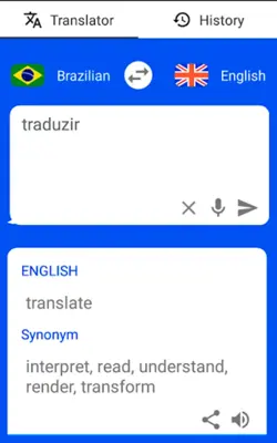 Brazilian - English Translator ( Text to Speech ) android App screenshot 1