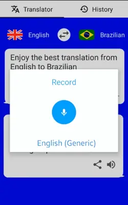 Brazilian - English Translator ( Text to Speech ) android App screenshot 3